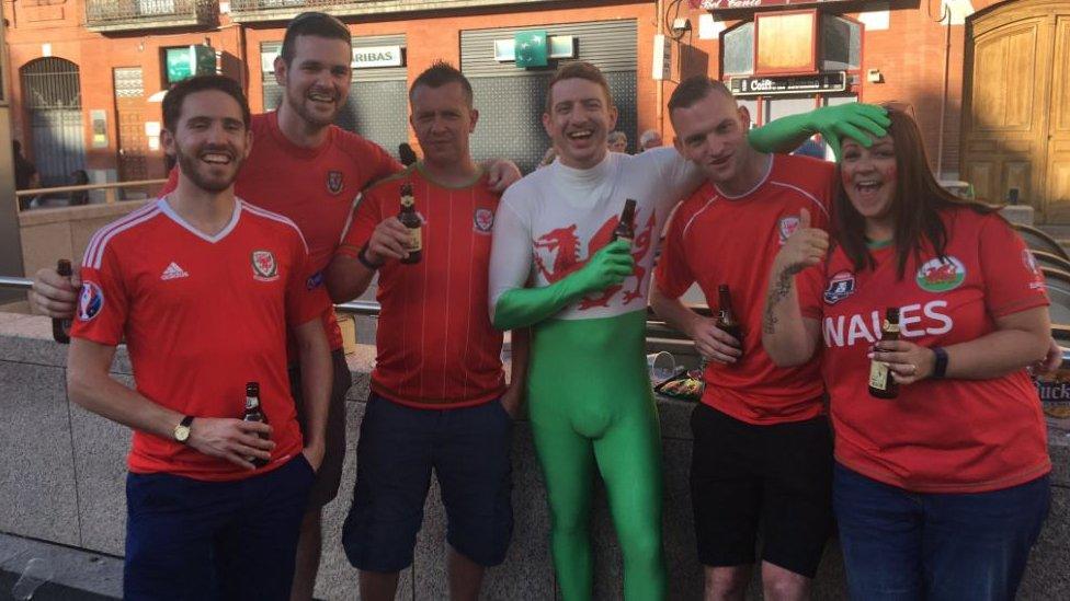 Wales fansn Toulouse ahead of Russia Euro 2016 game