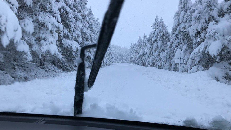 Snow at near Cairngorm Mountain