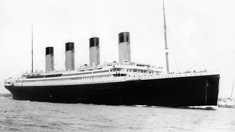 RMS Titanic seen leaving Southampton