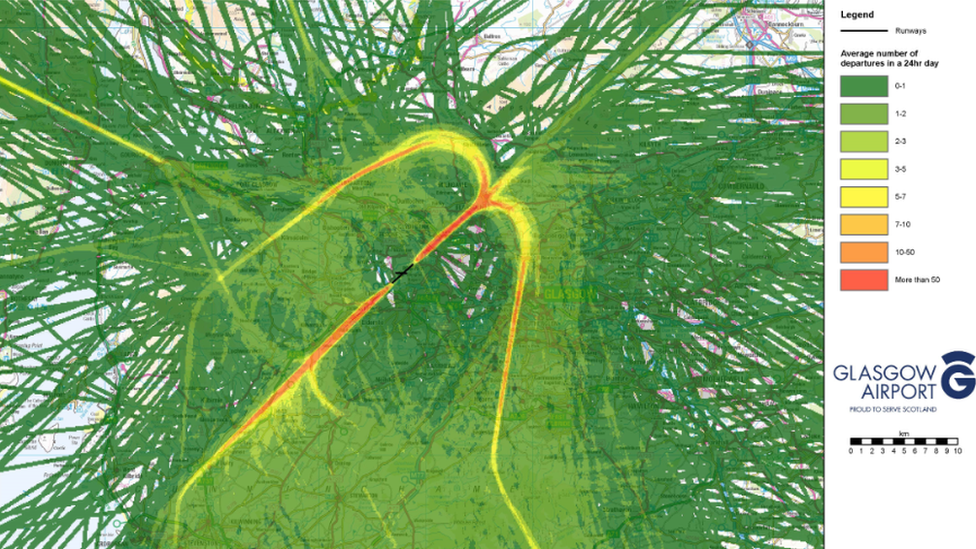 Glasgow Airport flight paths