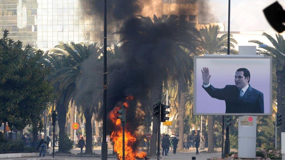 Arab Spring protests in Tunisia in 2011