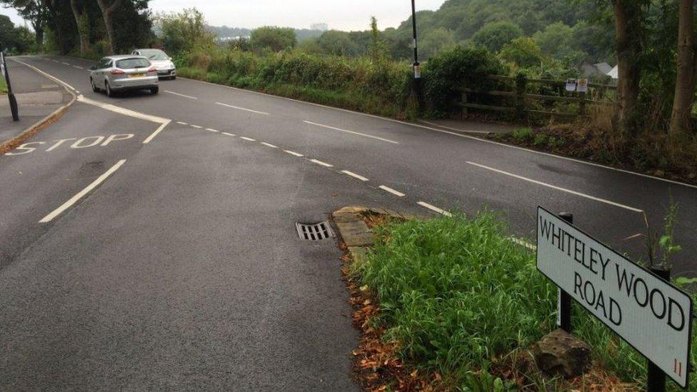 Junction of Hangingwater Road and Whiteley Wood Road
