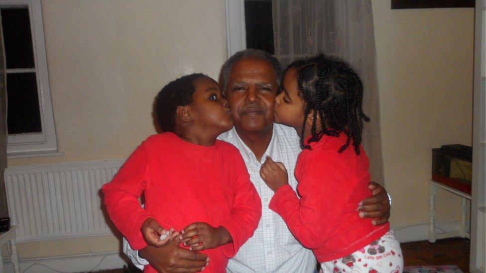 Andy Tsege and his children