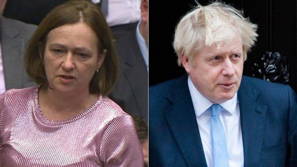 Liz Saville Roberts a Boris Johnson