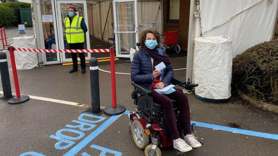 Dr Victoria Lidstone outside the vaccination centre