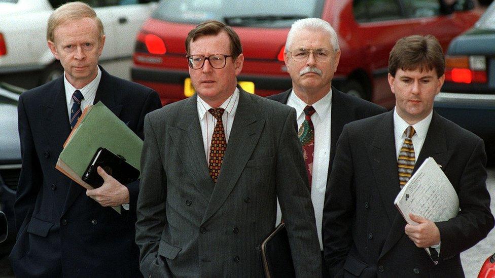 Reg Empey, David Trimble, Ken Magennis and Jeffrey Donaldson pictured in 1998