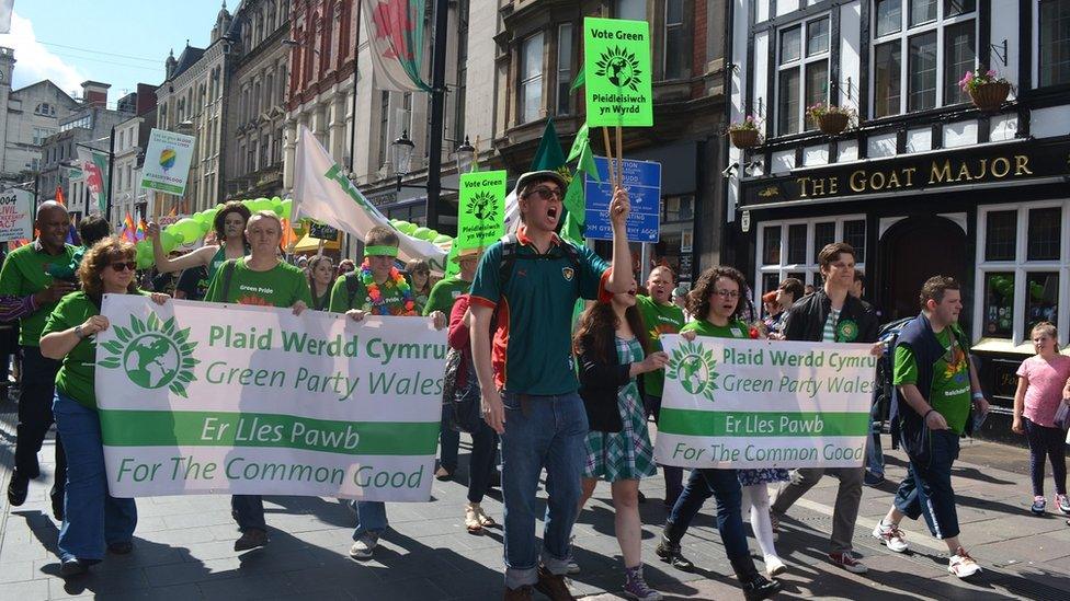 Wales Green Party march in Cardiff