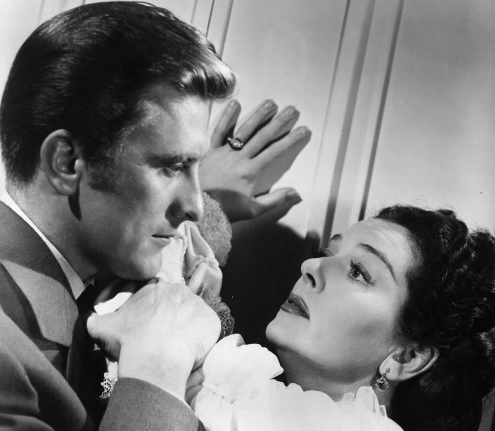 Kirk Douglas with Rosalind Russell in Mourning Becomes Electra