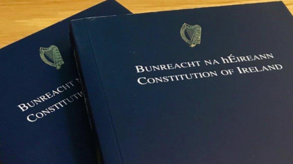 Picture of books of the Irish Constitution