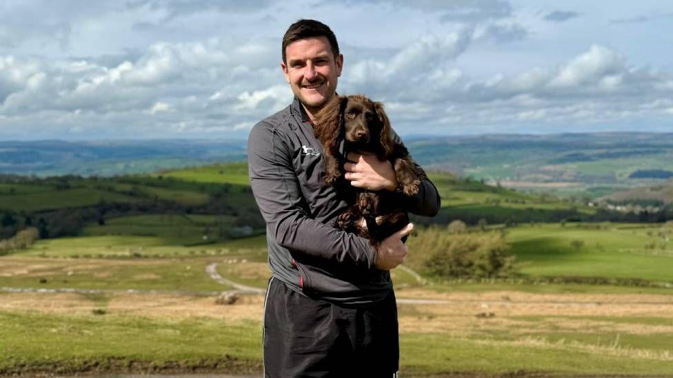 James Evans, Conservative MS for Brecon & Radnorshire and his Cocker Spaniel, Bonnie