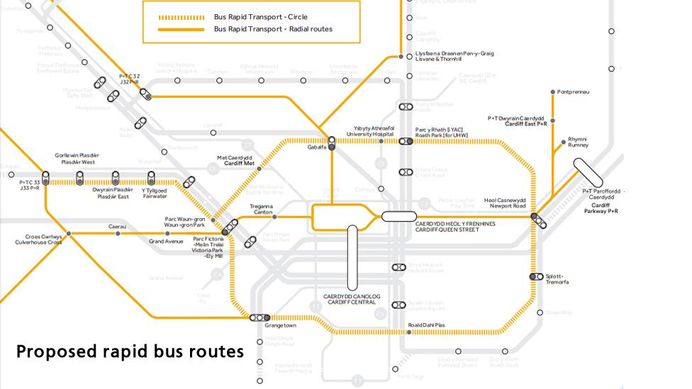 Rapid bus map