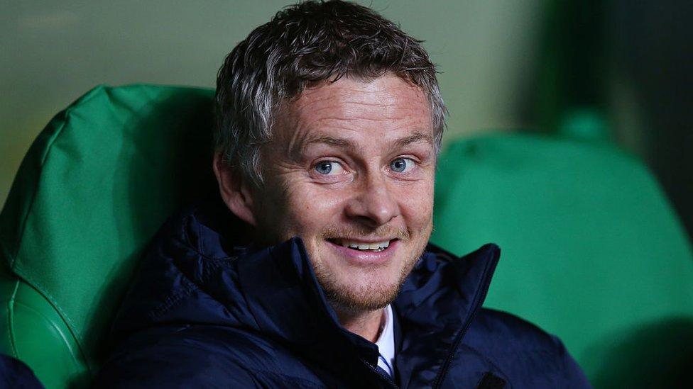 Ole Gunnar Solskjaer the head coach of Molde looks on during the UEFA Europa League Group A match between Celtic FC and Molde FK at Celtic Park on November 5, 2015 in Glasgow, United Kingdom