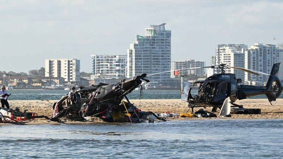 Wreckage from Gold Coast helicopter crash