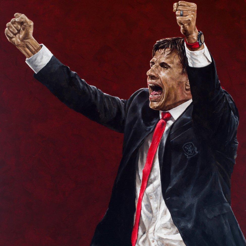 Owain Fon Williams' painting of Chris Coleman