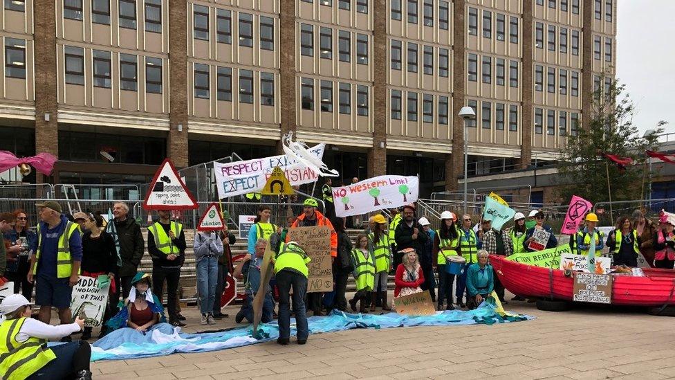 Protest at county hall, Norfolk