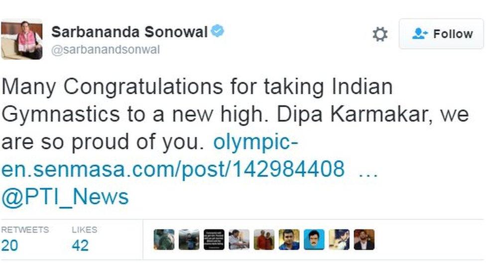 Many Congratulations for taking Indian Gymnastics to a new high. Dipa Karmakar, we are so proud of you. http://olympic-en.senmasa.com/post/142984408067/rio-2016-meet-dipa-karmakar-first-indian-gymnast … @PTI_News