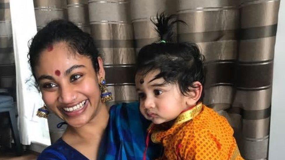 Poorna Kaameshwari Sivaraj, 36, and her son Kailash Kuha Raj