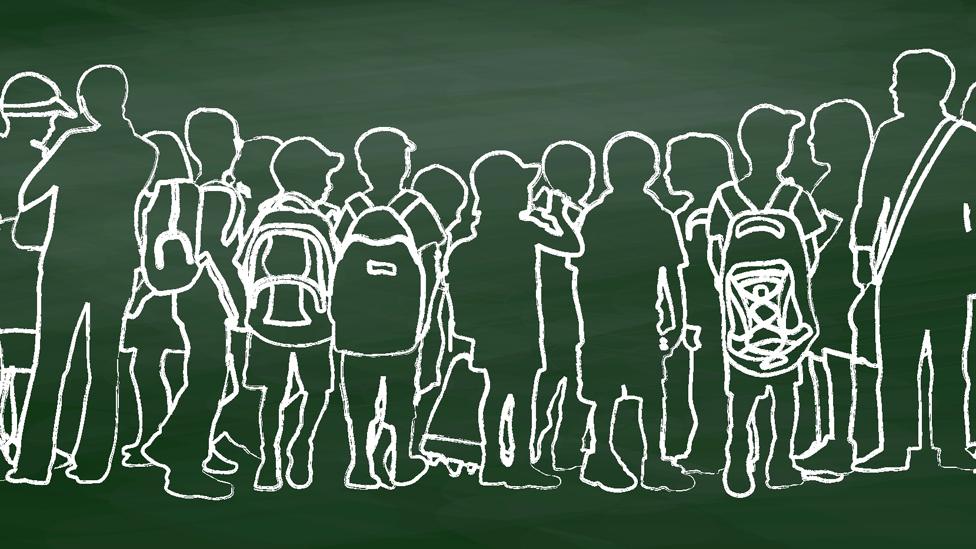 Crowd of children illustration