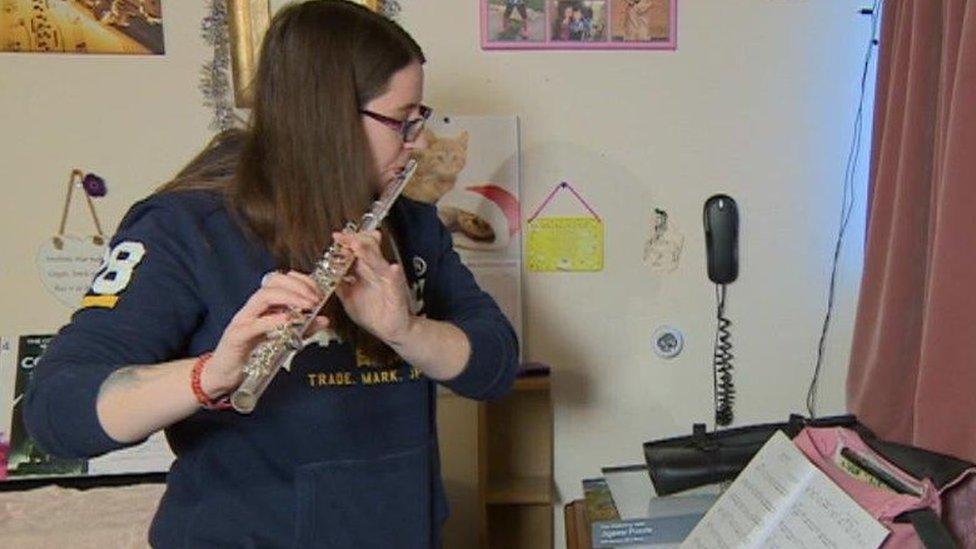 Georgia Lawson playing the flute