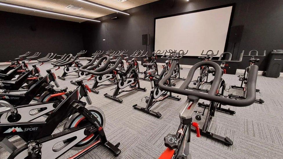 an interactive fitness studio