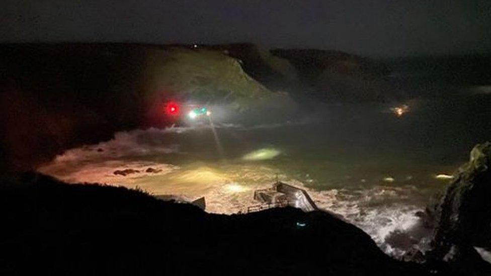 Mullion Harbour rescue. Pic: Bina Fellowes