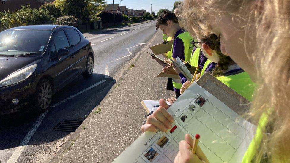 Pupil logs car