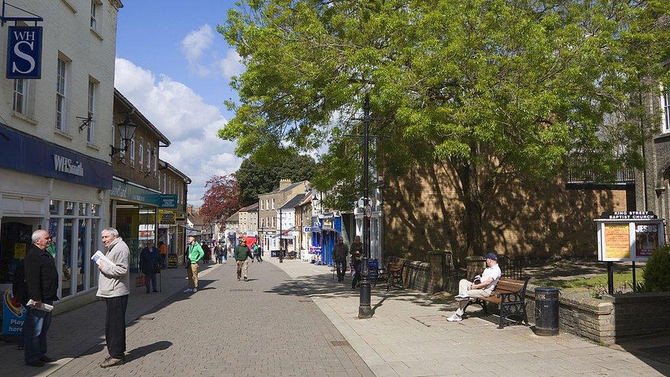 People shopping in the street in Thetford