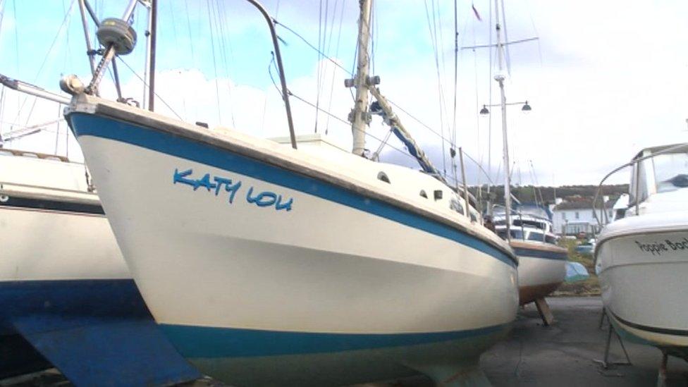 Boat in Aberaeron harbour