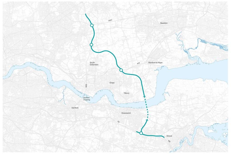 The route plans to connect the M2/A2, A13 and M25