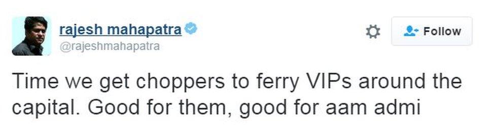 Time we get choppers to ferry VIPs around the capital. Good for them, good for aam admi http://goo.gl/QLG66e