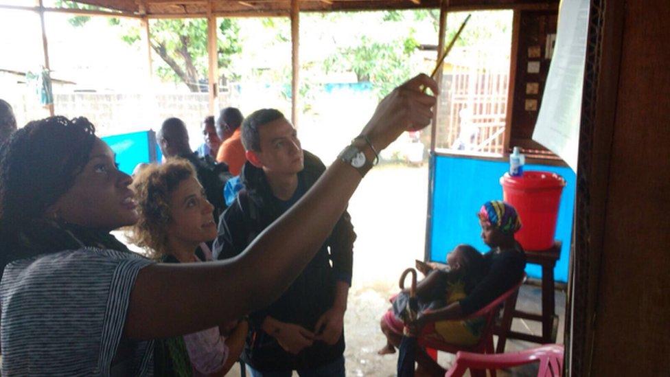 Maria Saavedra-Campos visits local hospital in Freetown