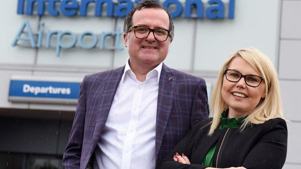 (l-r) Noel Dennis, associate dean at Teesside University's international business school, and Bev Boden