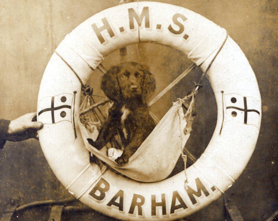 HMS Barham ring and dog mascot