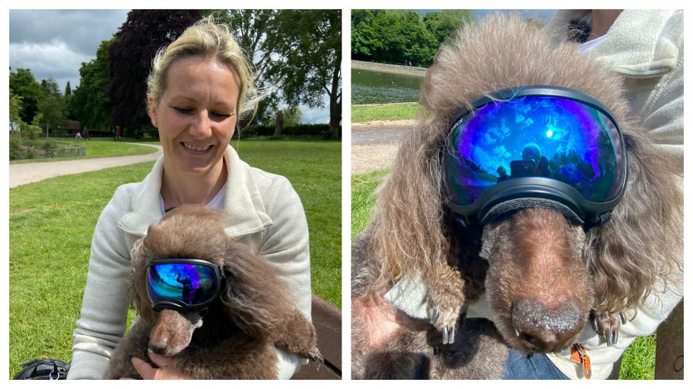 Celine in her glasses and with Miluse