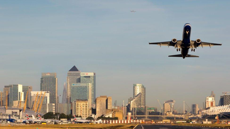 A British Airways flight takes off