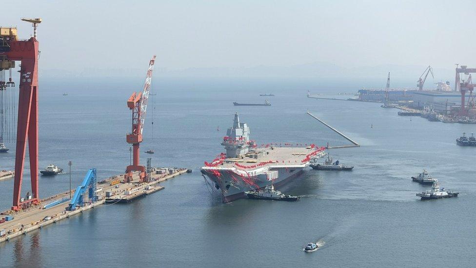 Aircraft carrier sets sail in Dalian