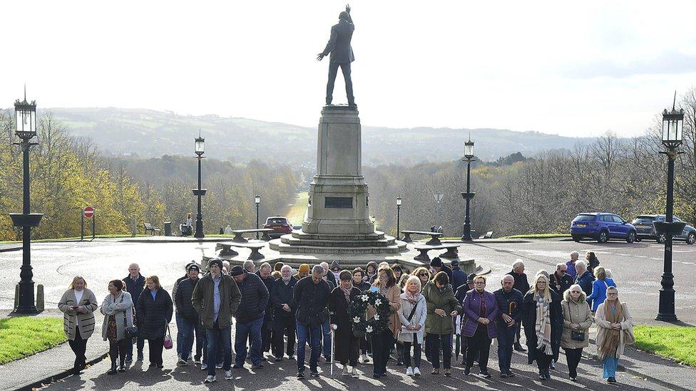 Families at the annual disappeared walk