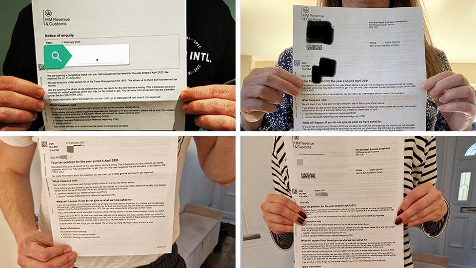 People holding tax demand letters