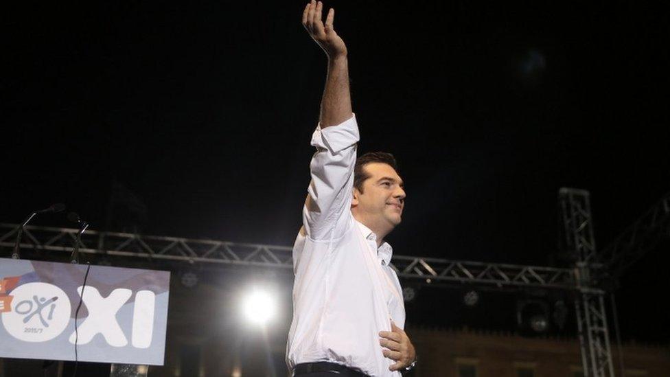 Alexis Tsipras addresses No rally on 3 July