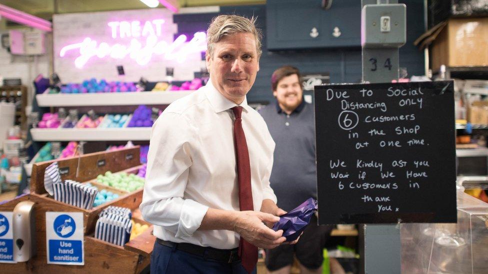 Sir Keir Starmer at Stevenage market