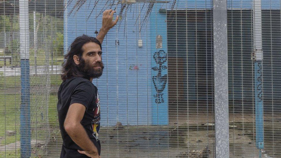 Mr Boochani on Manus Island in 2018