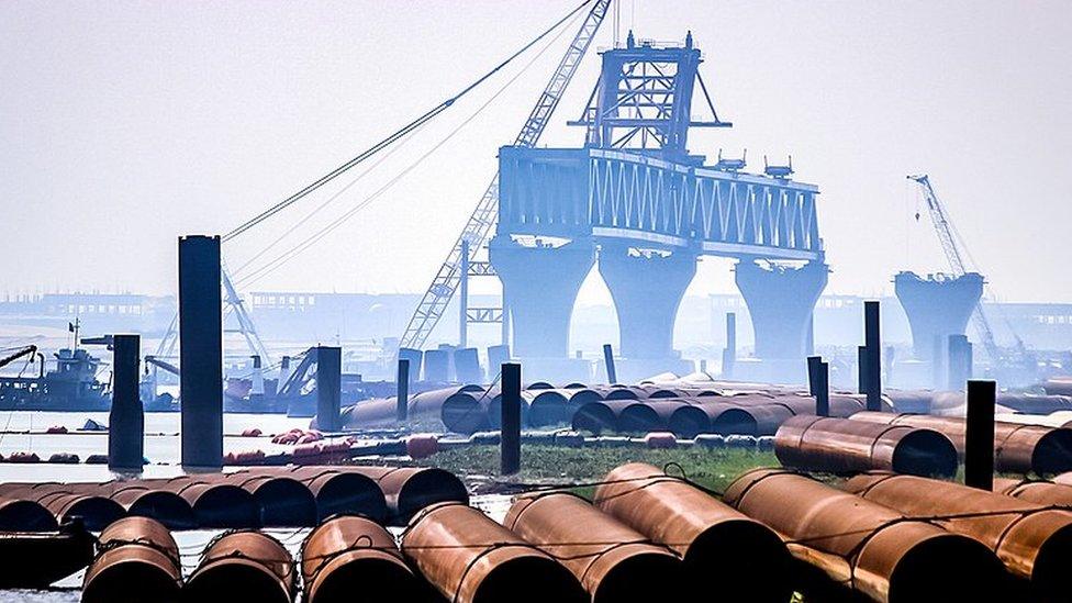 Padma Bridge, south of Bangladesh's capital, Dhaka