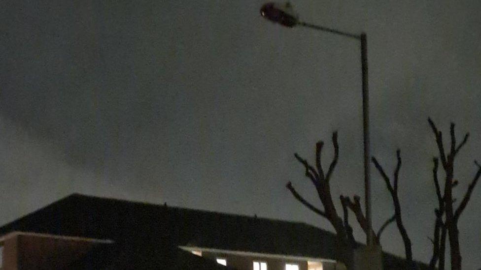 A faulty street light in Laindon, Basildon