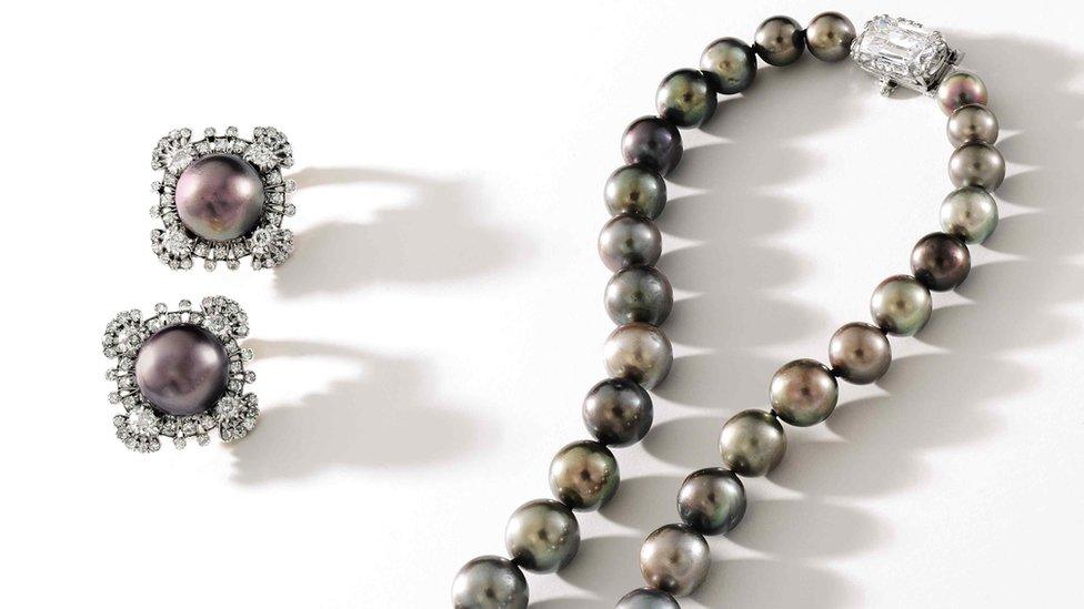 The Cowdray Pearls, a rare grey pearl necklace