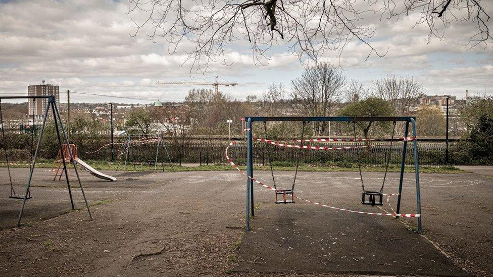 Empty playground in Bristol