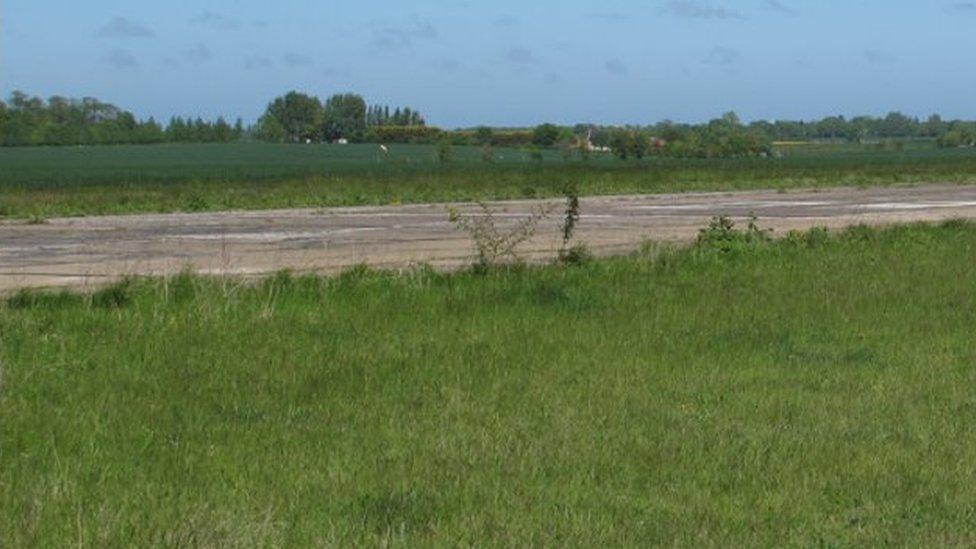 Landing strip at Beccles Airfield