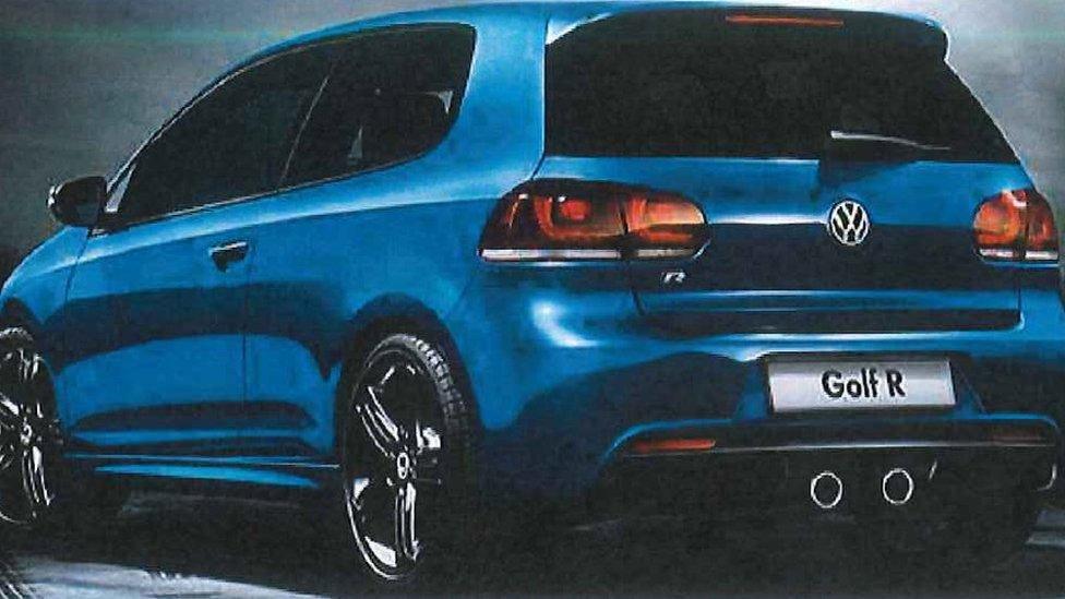 Blue VW Golf
