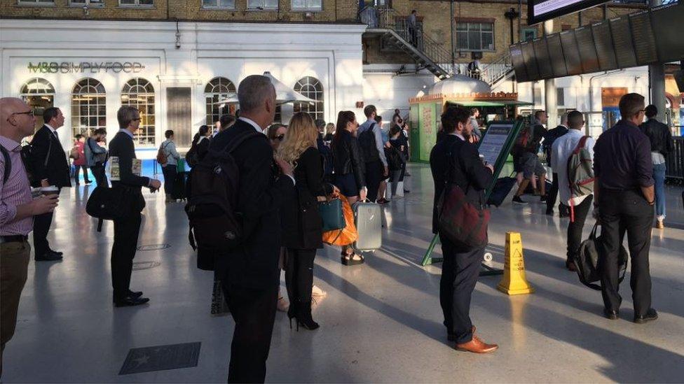 Commuters at Brighton station