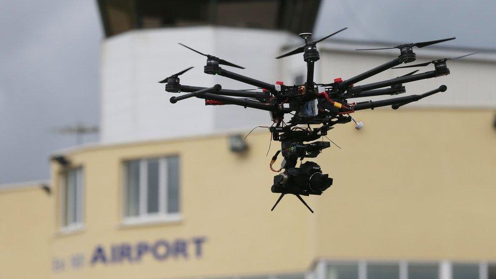 Drone at the inaugural Unmanned Aircraft Association of Ireland (UAAI) Meet the Drones showcase event at Weston Airport