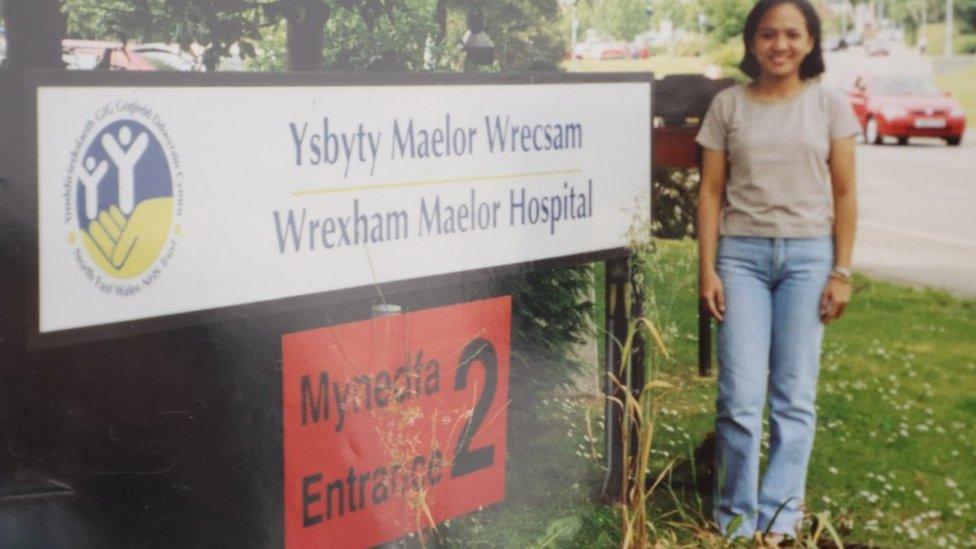 Joanne at Wrexham Maelor Hospital 20 years ago